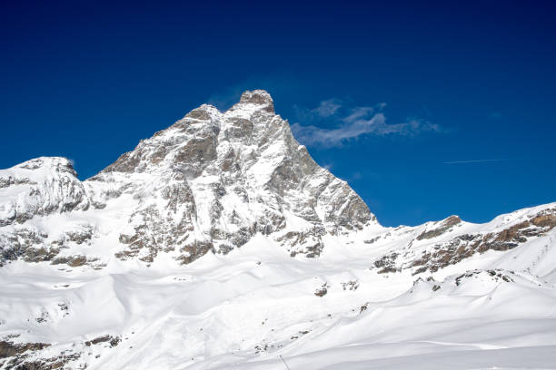 istock Monte Cervino (Matterhorn) as seen from Plan Maison in March, Breuil-Cervinia, Valle d'Aosta, Italy 962581092