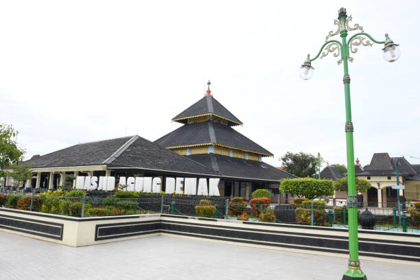 Demak Great Mosque in central Java Demak, Indonesia - January 16, 2018: Demak Great Mosque in central Java, Indonesia is a historical heritage of the spread of Islam on the island of Java on January 16, 2018 azan stock pictures, royalty-free photos & images