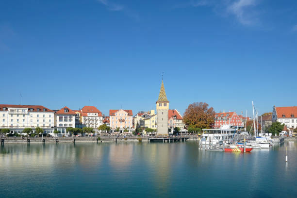 istock Lindau harbor and cityscape in summer, Germany 962589126