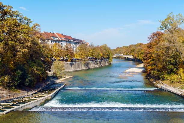 istock Embankment of river Isarl, Munich, Germany 962590892
