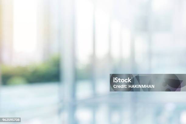 Blurred Abstract Grey Glass Wall Building Background Stock Photo - Download Image Now