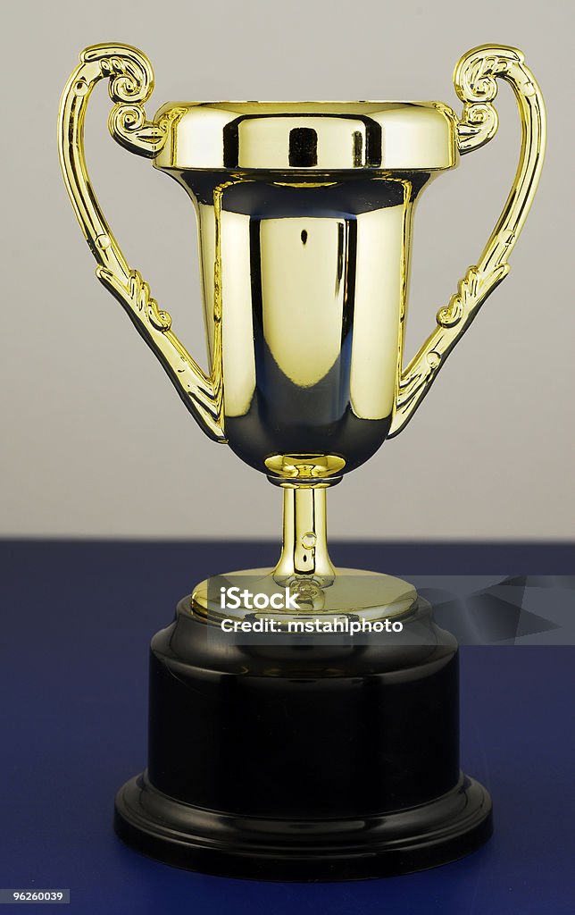 Best Ever Photograph of a small trophy with room for text on base Most Valuable Player Stock Photo