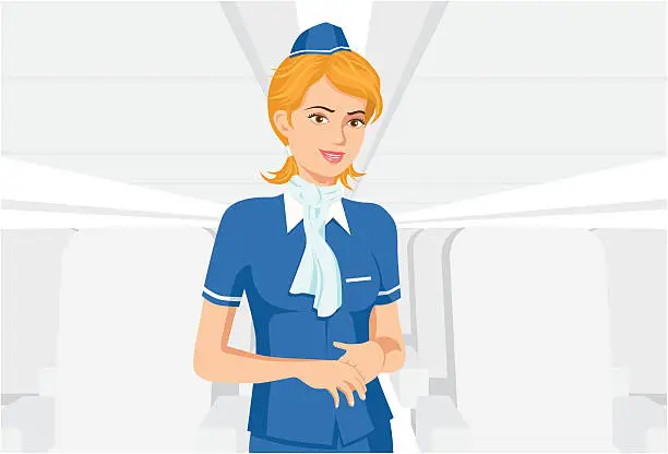 Vector illustration of air stewardess