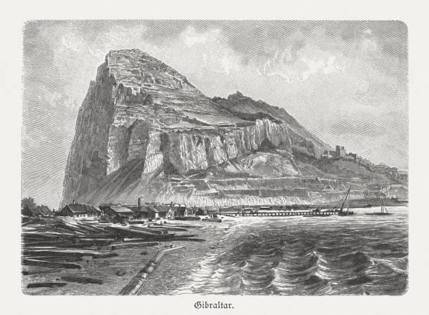 istock Rock of Gibraltar, British Overseas Territories, wood engraving, published 1897 962600970