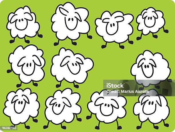 Vetores de Onze Sheeps e mais imagens de Animal - Animal, Branco, Conceito