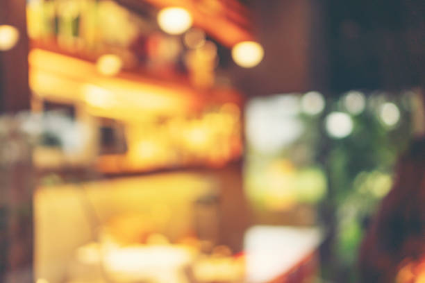 istock Blurred background made with Vintage Tones,Coffee shop blur background with bokeh 962609748