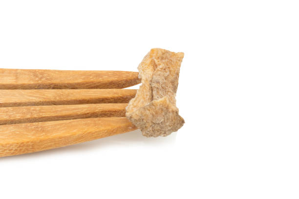 istock dry potato on fork wood isolated on white background. closeup. rotten 962611326