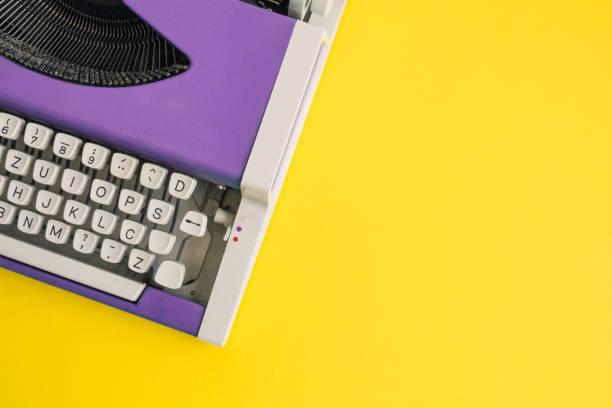 istock Flat lay of retro hipster typewriter pastel concept. 962613996