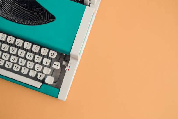 istock Flat lay of retro hipster typewriter pastel concept. 962614180