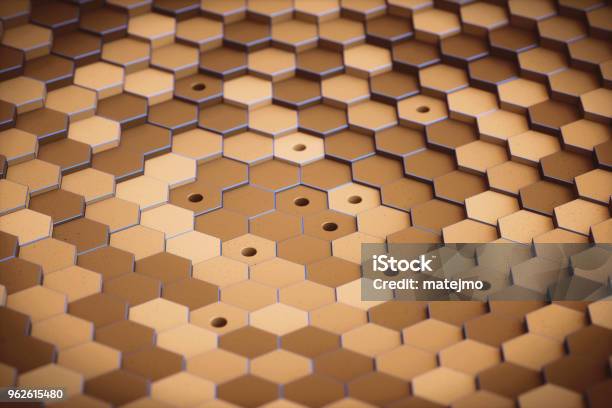 Futuristic Hexagonal Structure Extreme Close Up Stock Photo - Download Image Now - Abstract, Art And Craft, Artificial