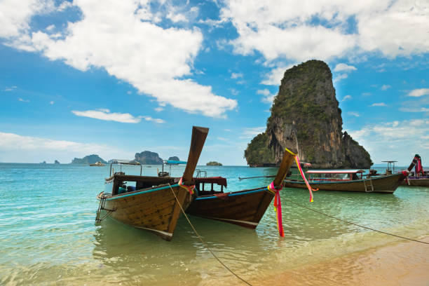 istock Long tail boat tropical beach, Krabi, Thailand 962621632