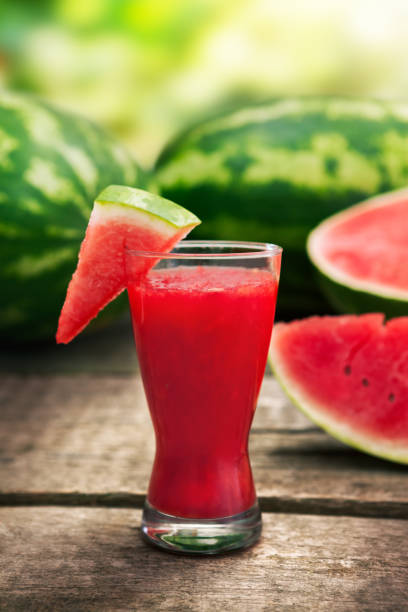 istock Watermelon juice in glass 962624028