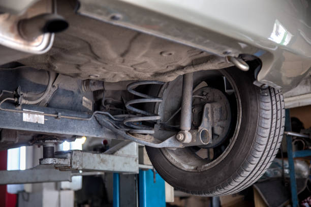 istock automobile in a car lift. 962624146