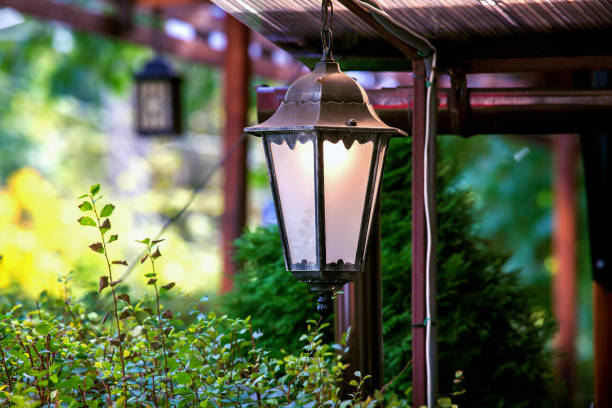 istock The brown forged street lantern. 962624198