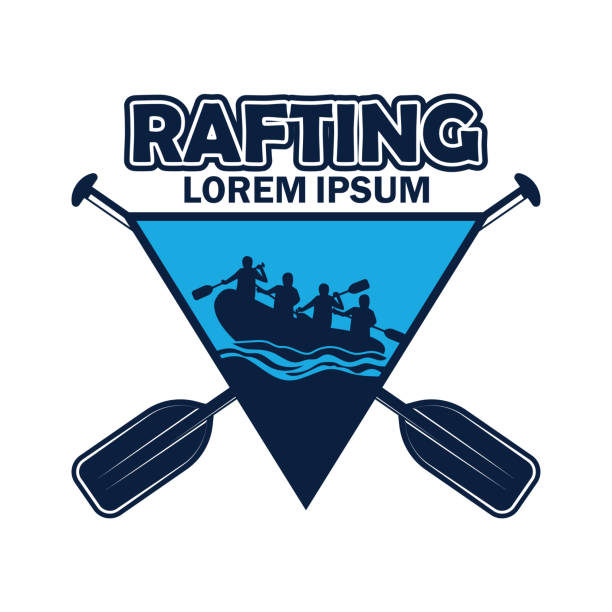 insignia-rafting, vektor-illustration - sports team sport rowing teamwork rafting stock-grafiken, -clipart, -cartoons und -symbole