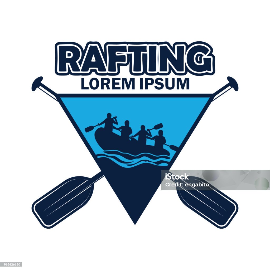 rafting insignia, vector illustration rafting insignia with text space for your slogan / tag line, vector illustration White Water Rafting stock vector