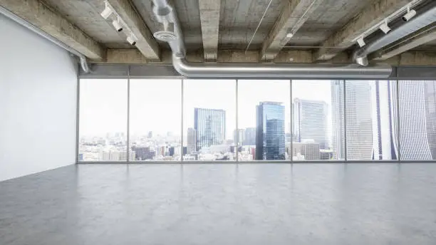 Empty modern office interior at Tokyo.