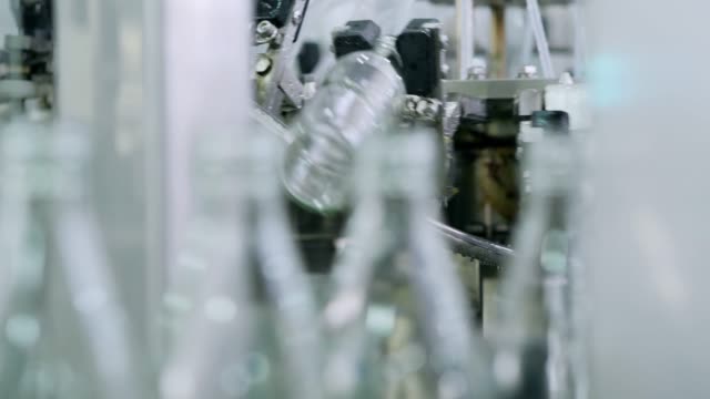 Production line of carbonated drinks.The production process of alcoholic beverages.