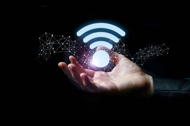 istock Free wifi sign in the hand . 962631546