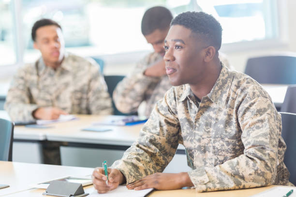 istock Attentive military soldier in class 962642210
