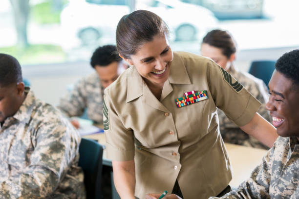 istock Military officer teaching class in military academy 962642212