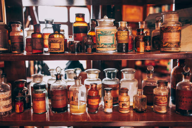 istock Antique medicine bottles 962644200