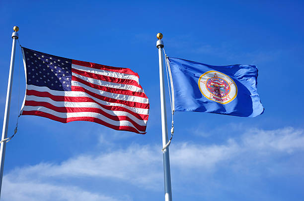 istock United States and Minnesota State Flags 96264522