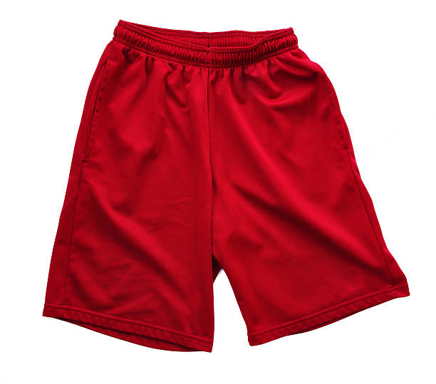 Red Athletic Shorts  running shorts stock pictures, royalty-free photos & images