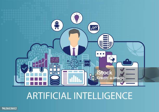 Artificial Intelligence Concept As Business Vector Illustration Stock Illustration - Download Image Now