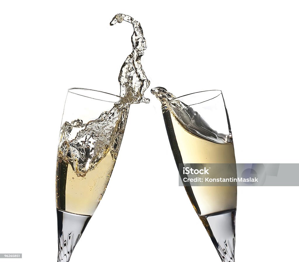 Brindis de celebración con las flautas de champán par - Foto de stock de Acontecimiento libre de derechos