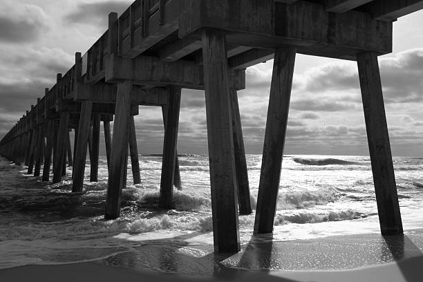 istock Pensacola Beach Pier Silhouette (B&W) 96265852