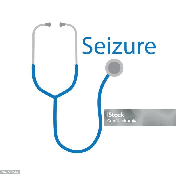 Seizure Word And Stethoscope Icon Stock Illustration - Download Image Now - Blue, Care, Convulsion