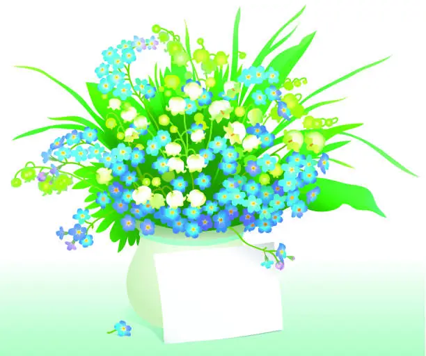 Vector illustration of Letter and flowers