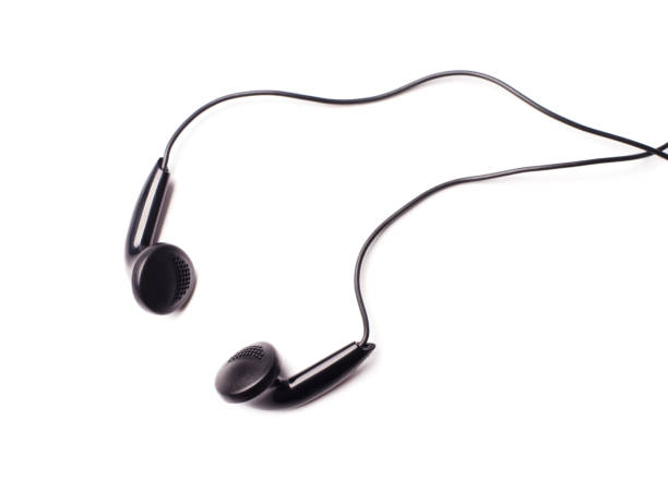 istock Modern portable black audio earphones headphones 962664896