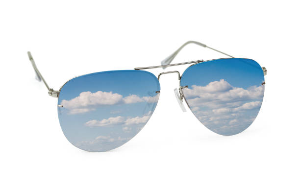istock Round sunglasses with mirror reflection of sky 962665402