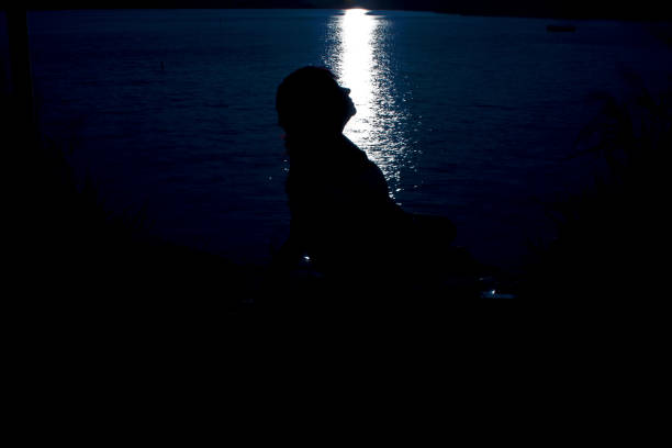 istock Silhouette of woman in moonlight 962670158