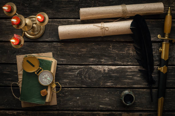 istock Traveler desk. Adventurer table. 962671040