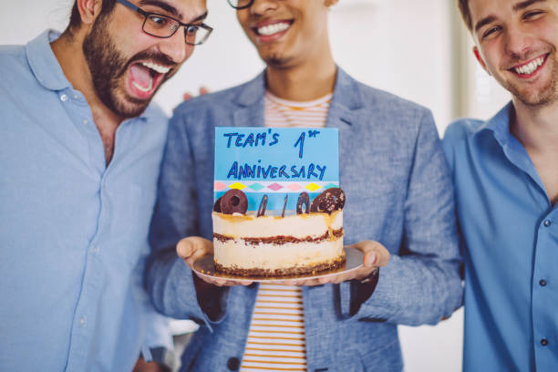 istock Business team celebrating the team's first anniversary 962673270