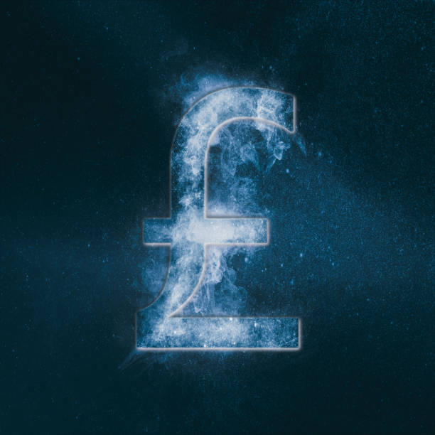 istock Pound sterling sign, Pound sterling Symbol. Monetary currency symbol. Abstract night sky background. 962686984
