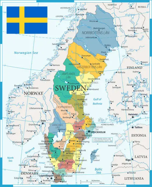 Vector illustration of 27 - Sweden - Color1 10