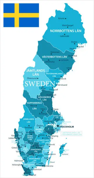 Vector illustration of 31 - Sweden - Murena Spot Isolated 10