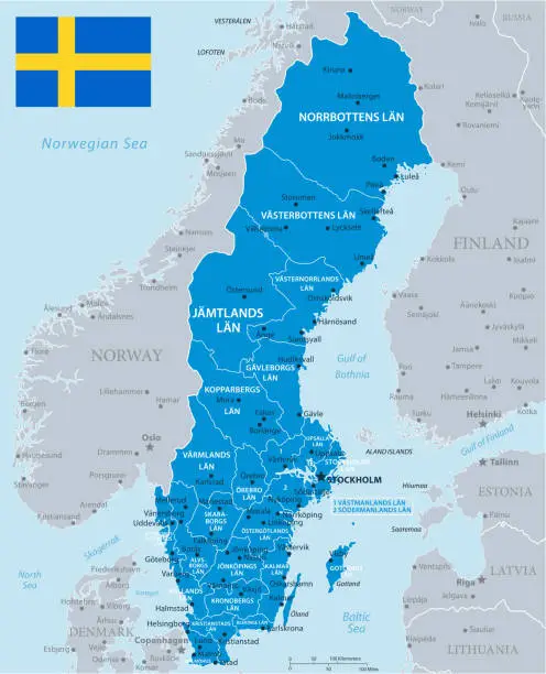 Vector illustration of 33 - Sweden - Blue Gray 10