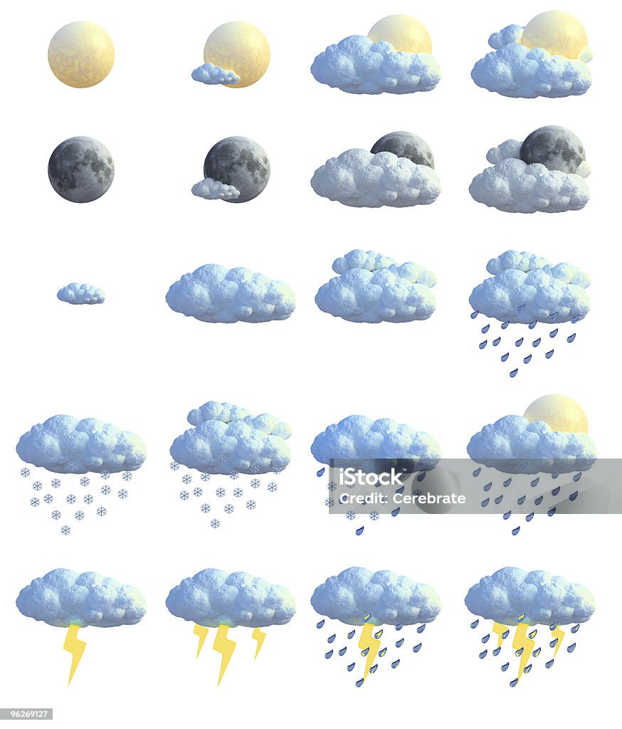 Wetter-Icons - Lizenzfrei Icon Stock-Foto