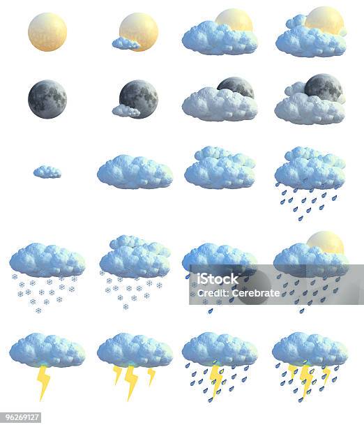 Wettericons Stockfoto und mehr Bilder von Icon - Icon, Wetter, Regen