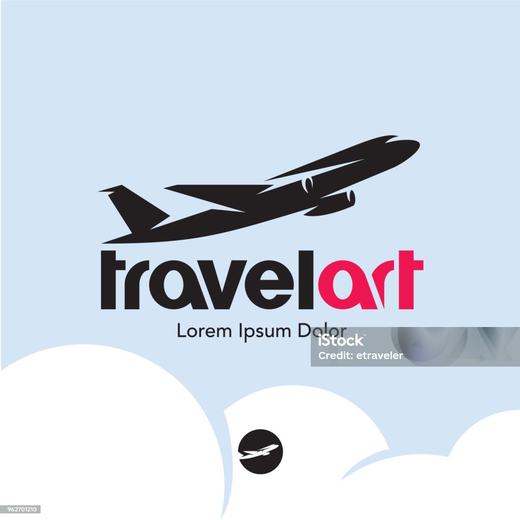 Plane logo. Travel Airplane stock vector