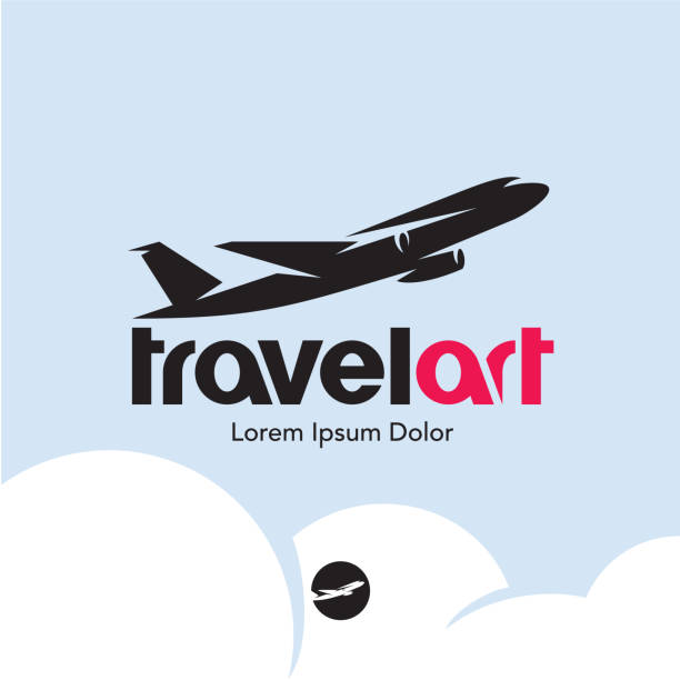 Plane logo. Travel Plane logo. Travel air show stock illustrations