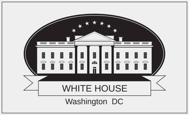 White House. Symbol of American architecture. White House. Symbol of American architecture. white house exterior stock illustrations