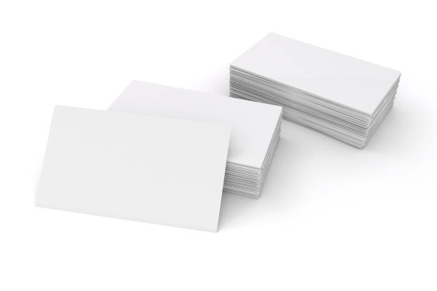 istock 3d blank white business cards on white background 962702458