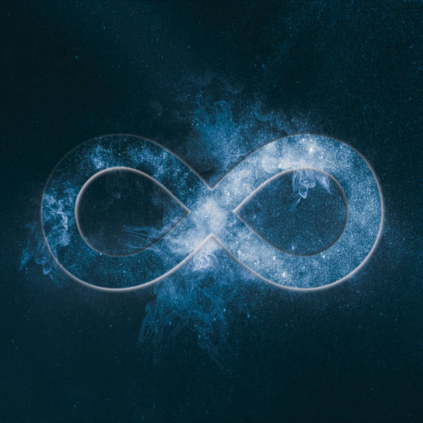 istock Infinity symbol or sign. Abstract night sky background 962704710