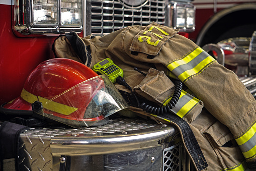 firefighter protection clothe and truck